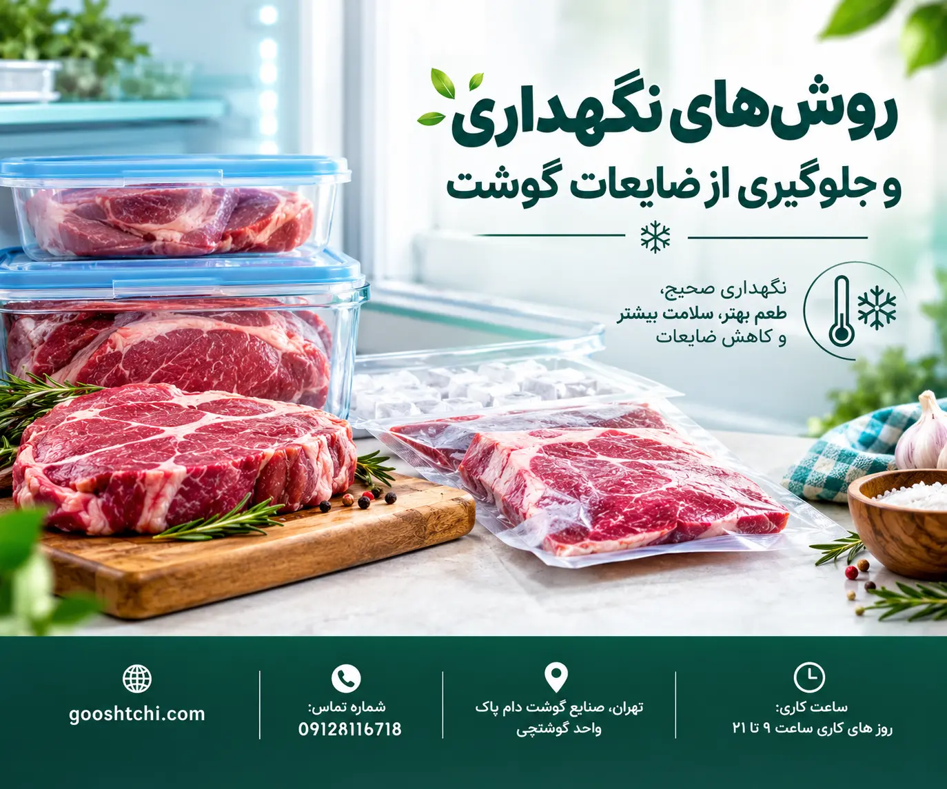 ❄️ روشهای نگهداری و جلوگیری از ضایعات گوشت
