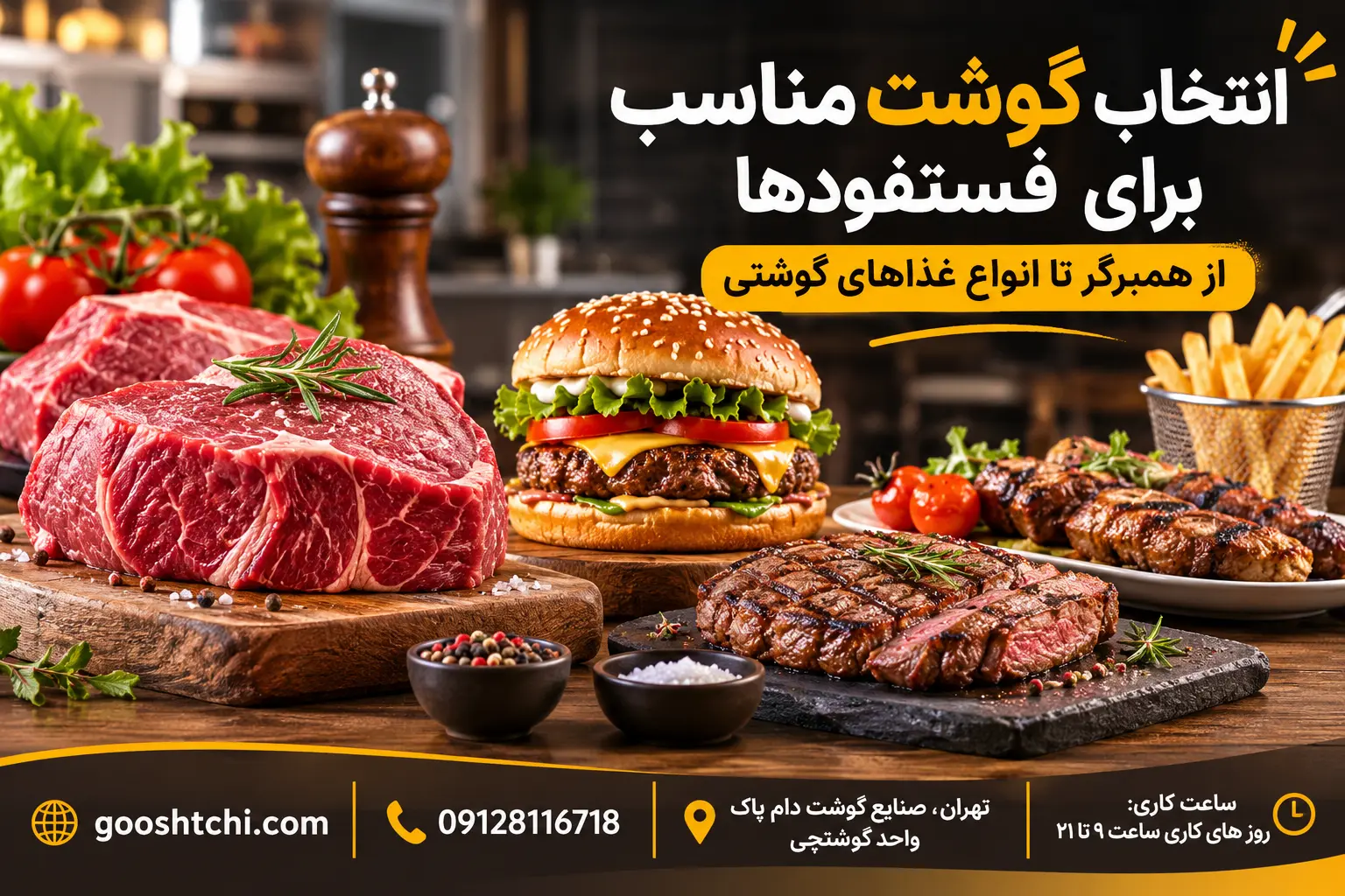 انتخاب گوشت مناسب برای فست فودها، از همبرگر تا انواع غذاهای گوشتی