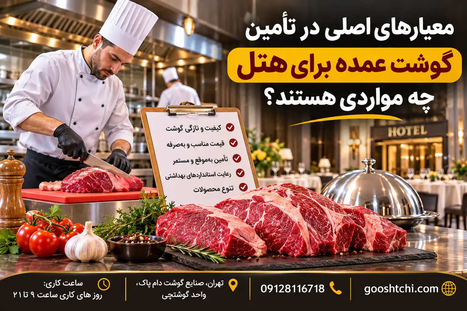 تأمین گوشت عمده برای هتل